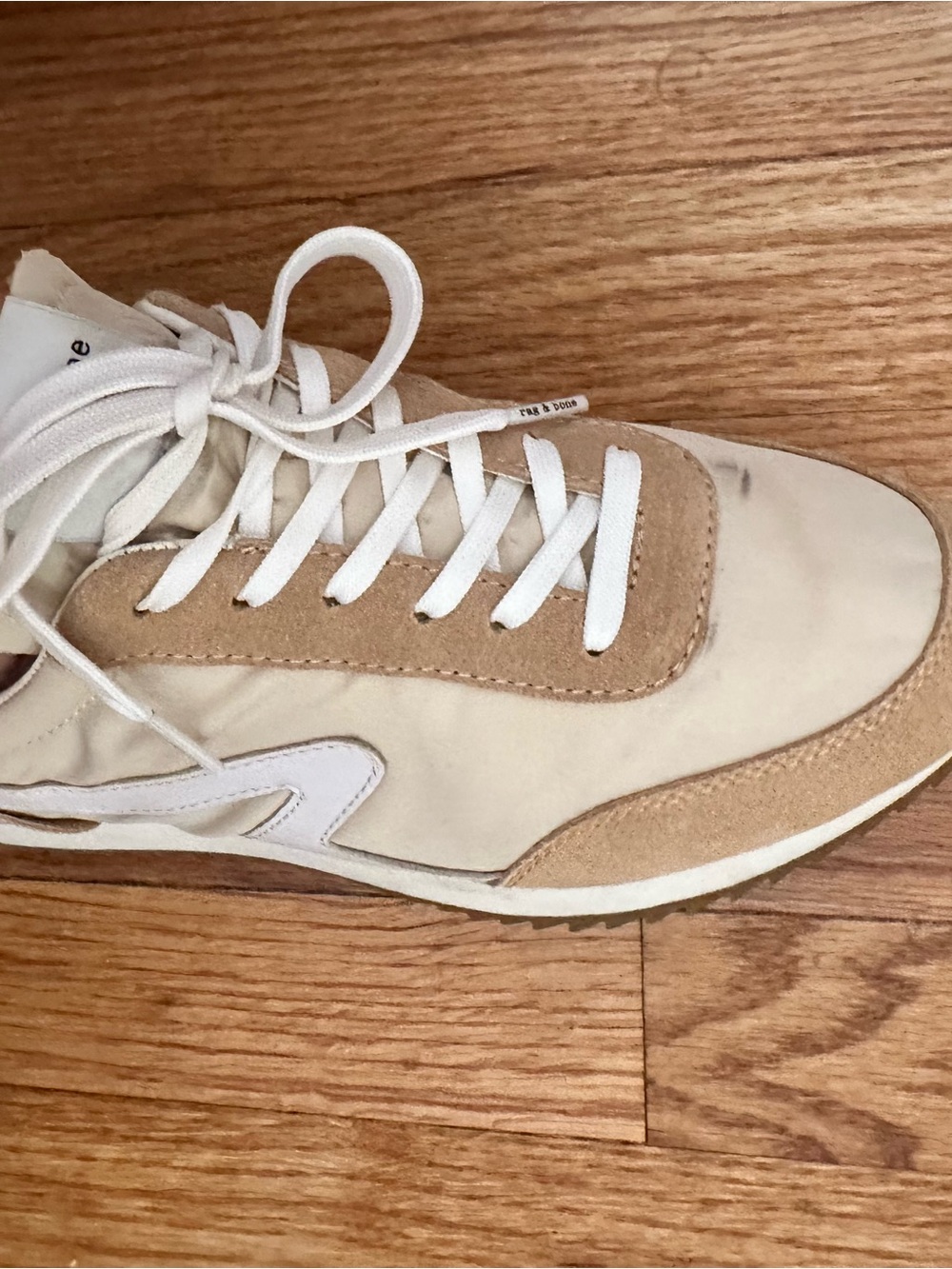 Rag and Bone retro runner Cream and Tan sneaker 38.5